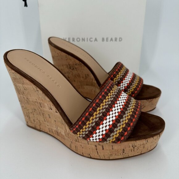 Veronica Beard Dali Cork Wedge Sandals size 9.5 Women's Slip-on Style - Picture 1 of 16